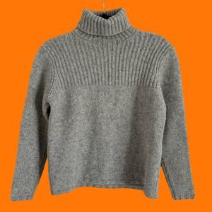 90's 00's vintage gray 100% lambswool y2k turtleneck sweater XS gap
